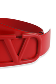 חגורת עור אדומה עם אבזם טונאלי VALENTINO GARAVANI
