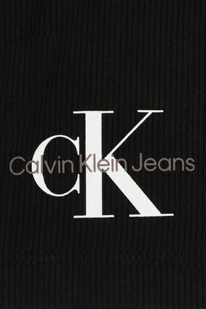 גילאי 4-16 מכנסי ג'וג קצרים שחורים עם לוגו CALVIN KLEIN