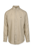 תמונה קידמית של Classic Fit Linen Shirt in Beige