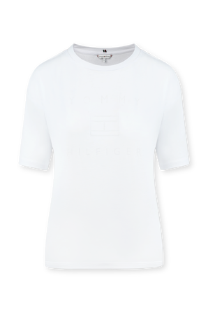 חולצת טי לבנה עם לוגו TOMMY HILFIGER