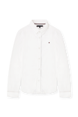 גילאי 8-16 חולצה מכופתרת ארוכה עם לוגו רקום TOMMY HILFIGER KIDS