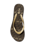 תמונה אחורית של Logo Wedge Flip Flop In Gold