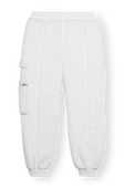 תמונה אחורית של Adidas X Ivy Park Teddy Cargo Sweatpants in White