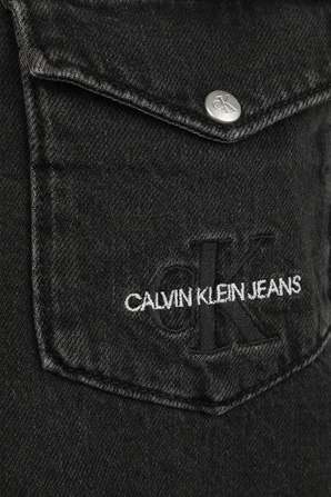 חולצת דנים קרופ בשטיפה כהה CALVIN KLEIN