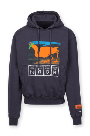Heron Print Sweatshirt in Navy Blue HERON PRESTON