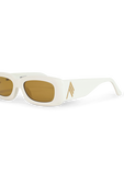 משקפי שמש מיני מארפה בגוון לבן וצהוב THE ATTICO
