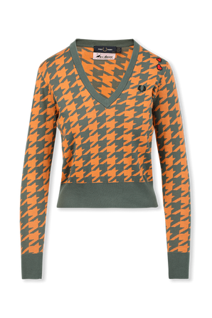 סריג צווארון V בצבע כתום FRED PERRY