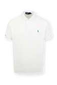 Knit Sleeve Cotton Polo Shirt in White POLO RALPH LAUREN
