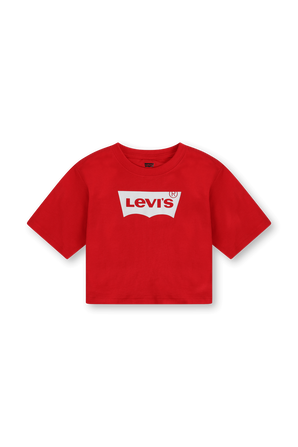 גילאי 2-4 חולצת קרופ אדומה עם לוגו LEVI`S KIDS