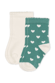 מארז 2 זוגות גרביים בגווני ירוק ושמנת - גילאי 3-36 חודשים PETIT BATEAU