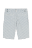 גילאי 6-12 מכנסי ברמודה פסים בגוון כחול PETIT BATEAU