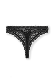 תמונה אחורית של Ck1 Lace Thong in Black
