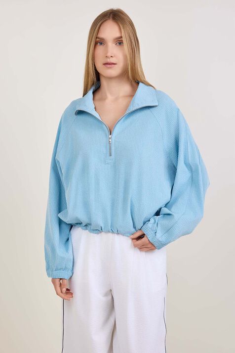 Seersucker Wovenair Funnel-Neck 1/2 Zip LULULEMON