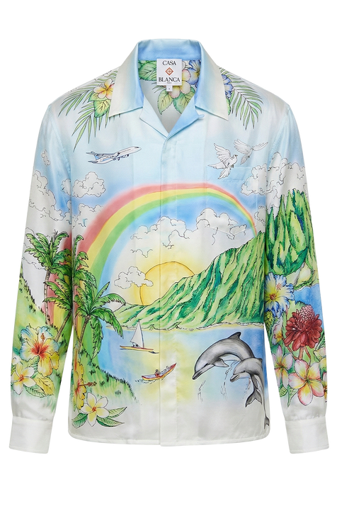 חולצת משי כפתורים ארוכה CASABLANCA