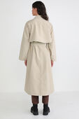 תמונת דוגמן אחורית של Oversized Tie-Waist Trench Coat