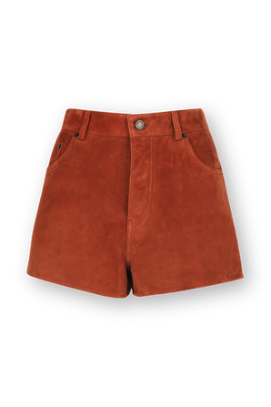 Vintage Suede Shorts in Rouille SAINT LAURENT