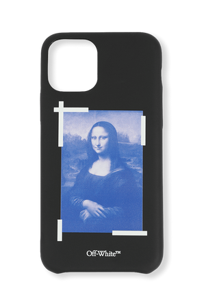Blue Mona Lisa iPhone 11 Pro Cover in Black OFF WHITE