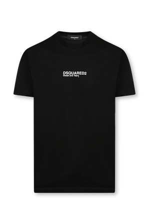 חולצת טי שחורה עם לוגו DSQUARED2