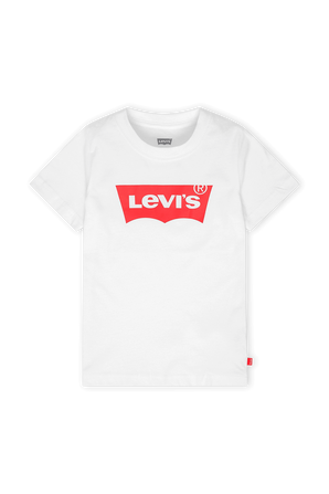 גילאי 4-7 חולצת טי בלבן עם לוגו אדום בחזית LEVI`S KIDS
