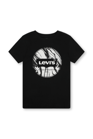 גילאי 4-7 חולצת טי שחורה עם הדפס ממותג LEVI`S KIDS