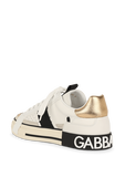 Low Top Sneakers in White and Gold DOLCE & GABBANA