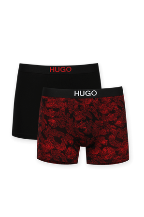 Two-pack of low-rise boxer briefs in Black and Red HUGO