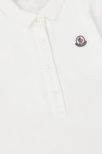 גילאי 4-6 שמלת פולו לבנה עם לוגו רקום MONCLER KIDS