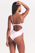 תמונת דוגמן אחורית של STRETCH SATIN TIE FRONT TEDDY