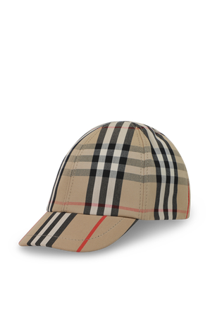 כובע בייסבול בז' וינטג עם פרינט אייקוני BURBERRY