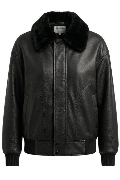 ז'קט בומבר עור FRAME