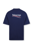 חולצת טי כחולה עם לוגו בצד BALENCIAGA