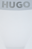 תחתוני חוטיני לבנים עם לוגוטייפ אפור HUGO