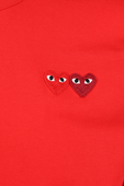 טי שירט אדומה עם לבבות רקומים בגוון אדום COMME des GARCONS