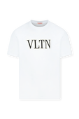 חולצת טי לבנה עם לוגו רקום VALENTINO