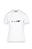 חולצת טי לבנה עם לוגו עדכני BALENCIAGA