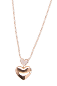 תמונה אחורית של שרשרת לב מזהב ורוד 18 קרט
