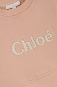 גילאי 4-5 שמלת מיני עם כיס קדמי ולוגו רקום CHLOE KIDS
