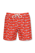 מכנסי בגד ים אדומים עם הדפס MC2 SAINT BARTH