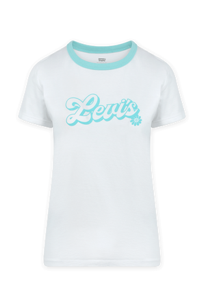 חולצת טי לבנה בעיצוב רטרו LEVI`S