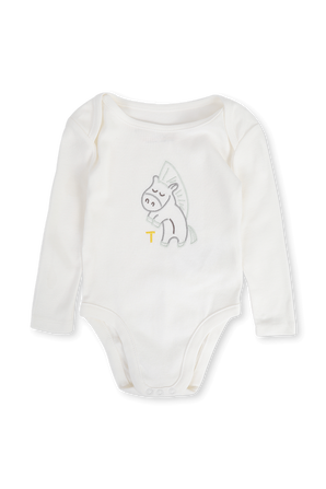 גילאי 2-18 חודשים מארז שישה בגדי גוף עם רקומות בצבע לבן STELLA McCARTNEY KIDS