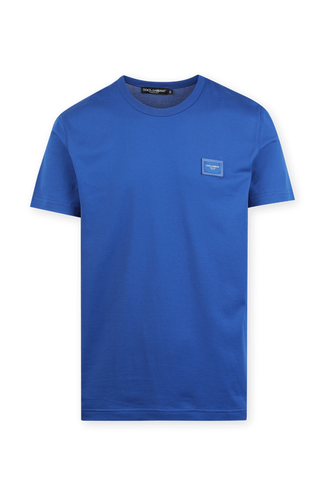 T-Shirt With With Branded Plate in Blue