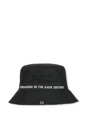 Reversible Bucket Hat in Black and Colorful AAPE