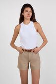 תמונת דוגמן קידמית של Ribbed Heavyweight Cotton Racerback Tank Top