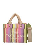 תמונה קידמית של תיק נשיאה רשת פסים סמול
