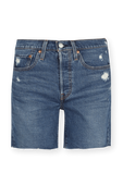 501 Mid Thigh Shorts in Medium Blue Wash LEVI`S