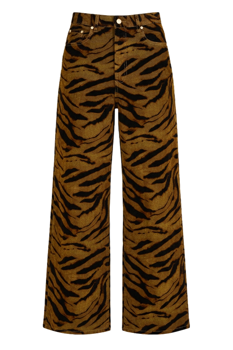מכנסי ג'ינס בהדפס טייגר פלוק