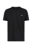 חולצת טי שחורה עם לוגו FRED PERRY