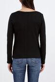 Long Sleeve V-Neck T-Shirt in Black image number null TOMMY HILFIGER