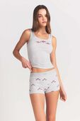 תמונת דוגמן קידמית של COTTON RIB CAMI AND SHORT SET