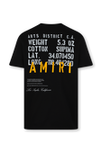 חולצת טי קצרה ושחורה עם הדפס גרפי AMIRI